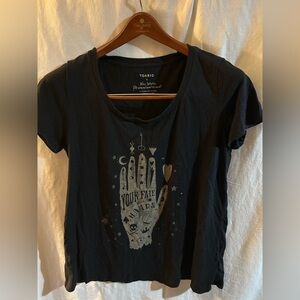 Torrid Palmistry Magic Halloween Black Mystical Graphic Tee Womens 0 Goth Skull